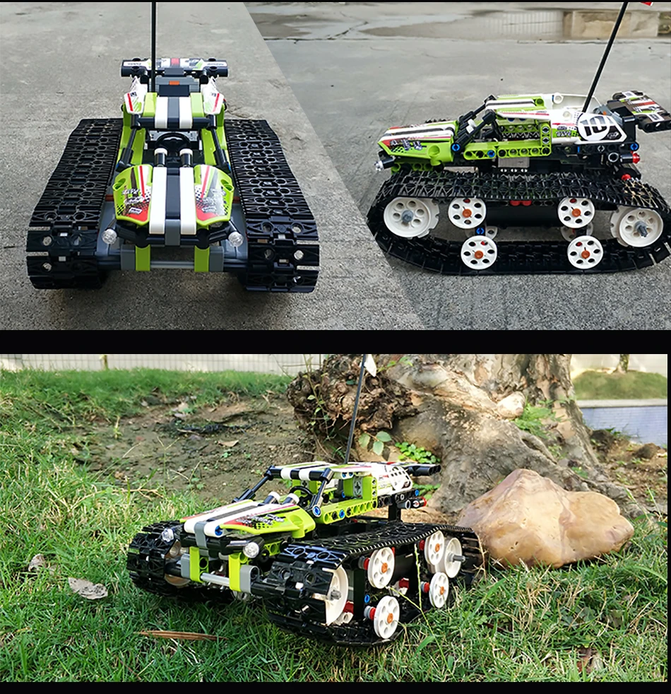 Technic RC Гусеничный гоночный автомобиль строительные блоки Электрический Мотор мощность дистанционное управление функция кирпичи автомобиль игрушки для детей