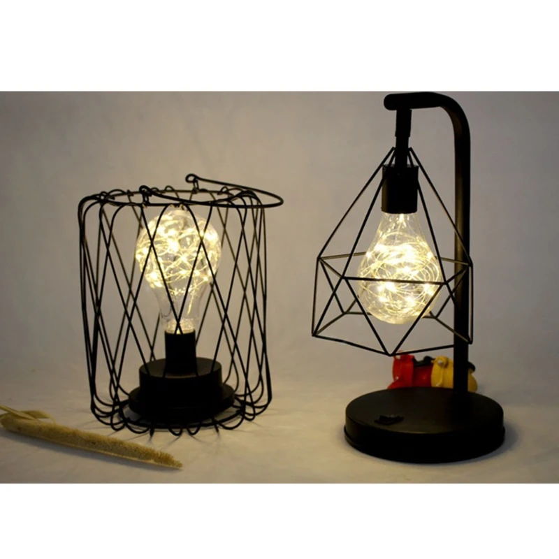 

Table Chandelier Lamps Romantic Iron Frame Light European Retro Simple Led Light Vintage Industrial Retro Lamp
