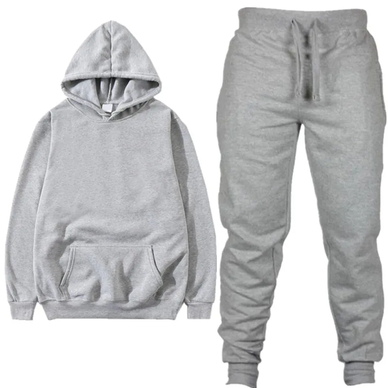 3 gray Спортивный костюм мужские наборы спортивные костюмы мужские толстовки+ брюки костюмы для бега высококачественный хлопковый спортивный костюм для женщин - Цвет: 3 gray