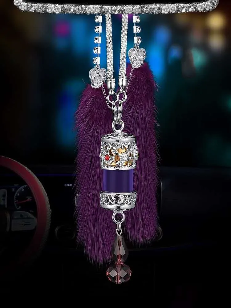 

Car pendant crystal reaview mirror pendant creative lady high end perfume aroma car pendant ornaments