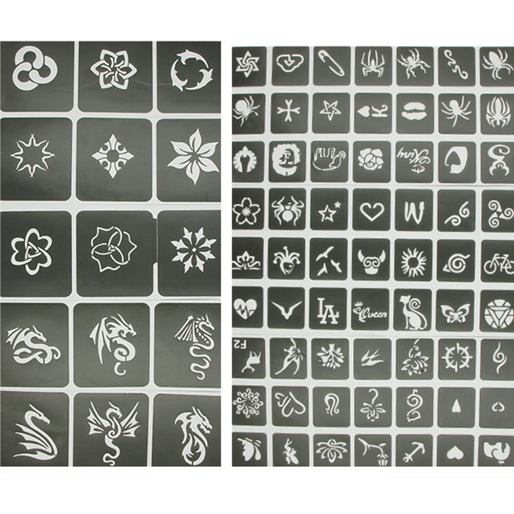 

Nail Body Makeup Shiny Glitter Luminous Powder Decals Stencils Glue Set