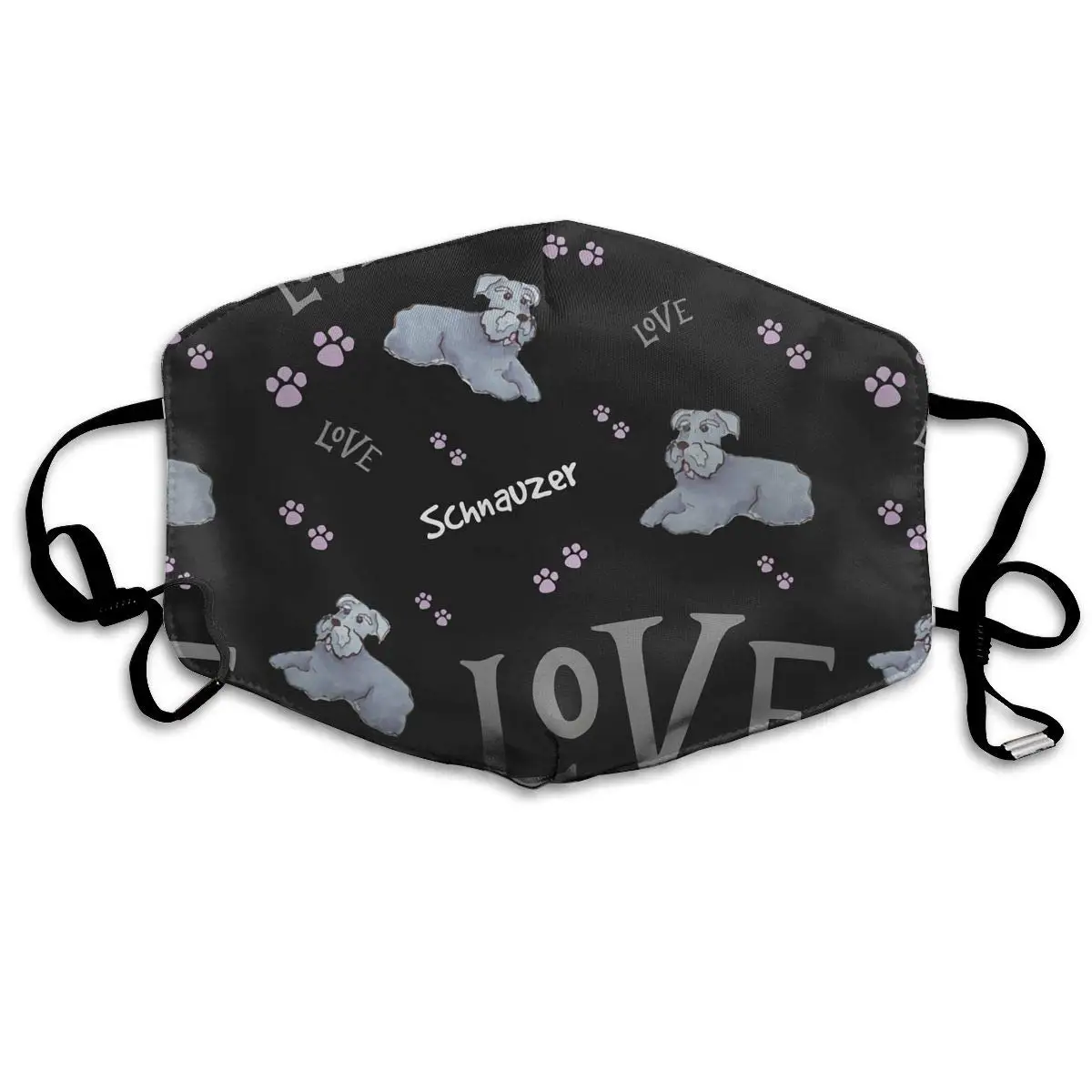 

Schnauzer Dog Love Washable Reusable Mask, Cotton Anti Dust Half Face Mouth Mask For Kids Teens Men Women With Adjustable Ear
