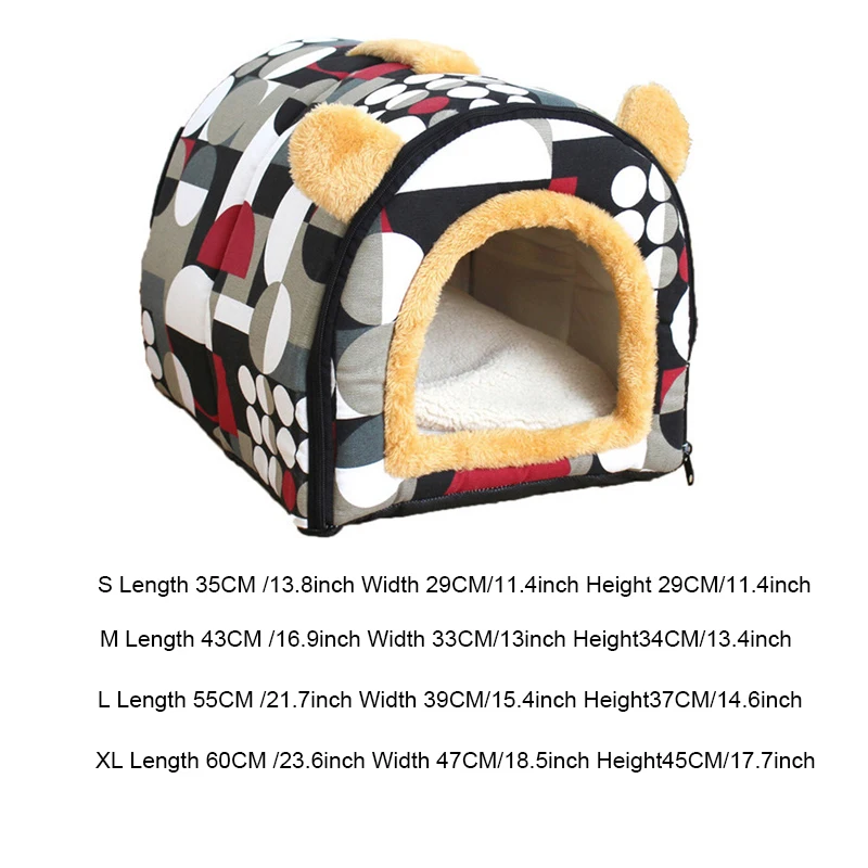 Мягкая теплая кровать для домашних животных домик маленьких собак зимнее теплое