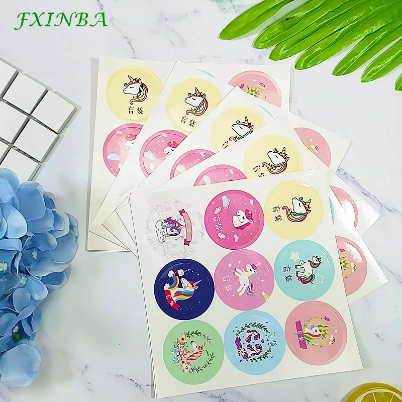FXINBA 9 шт./лист Единорог слизь стикер пушистый прозрачный слайм коробка наклейки "Единорог" контейнеры хранения слизь поставки Diy приспособление для украшения