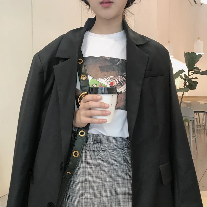 GETSPRING Женское пальто женские Костюмные с разрезом блейзеры неправильной формы