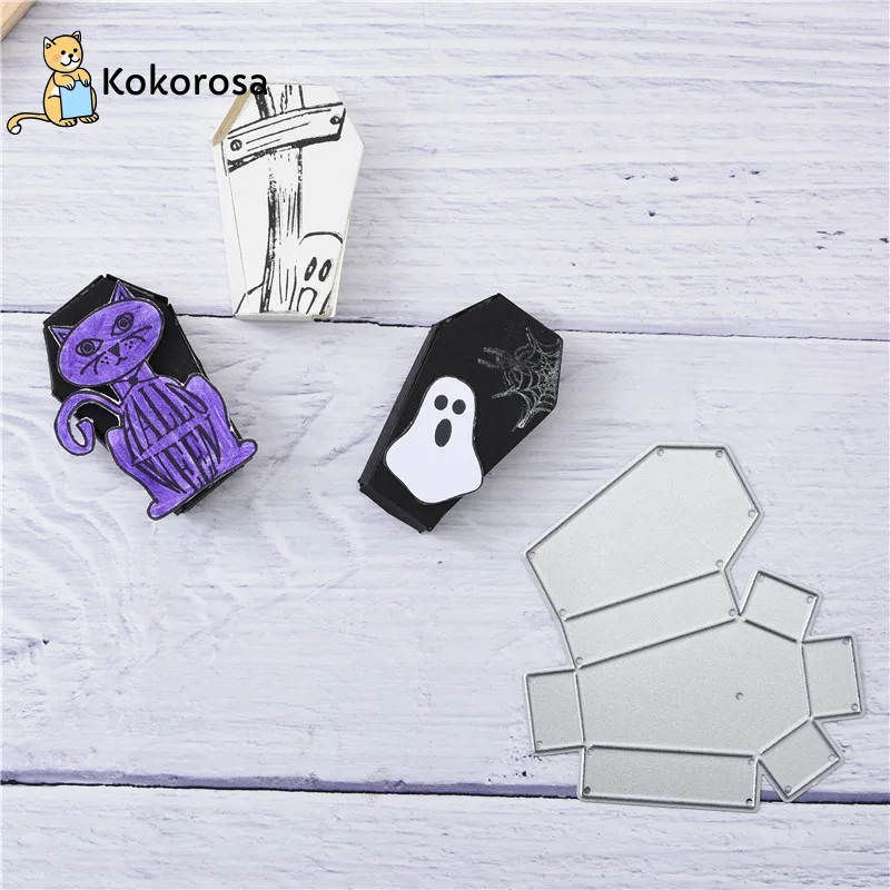 

Kokorosa Foldable Box Metal Cutting Dies Tombstone for Card Making Scrapbooking Die Embossing Diecut Craft Stencils New dies
