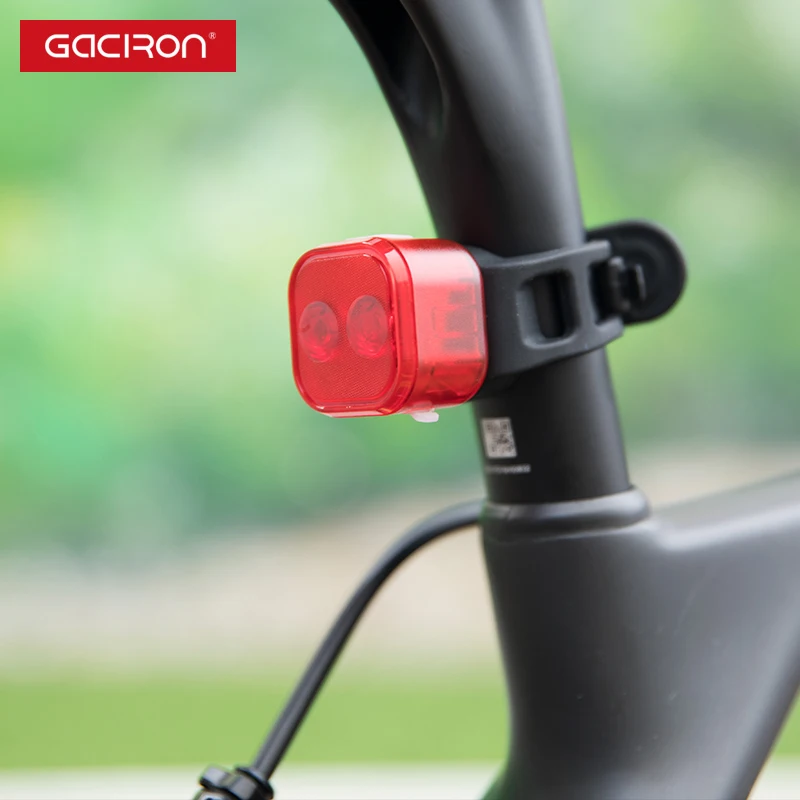 

GACIRON Waterproof Bicycle Rear Light USB Rechargable Bike Taillight LED Safety Back Light Warning Saddle Bike Night Riding Lamp