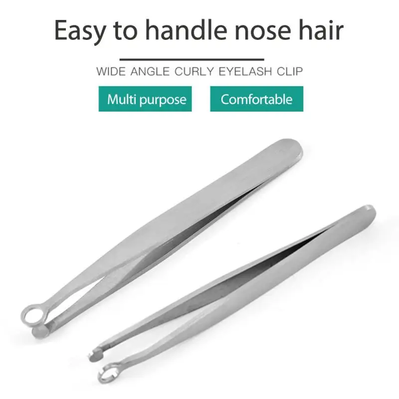 

Универсальный Круглый Пинцет для стрижки волос в носу, 1 шт., портативный триммер из нержавеющей стали, зажим для удаления волос в носу для му...