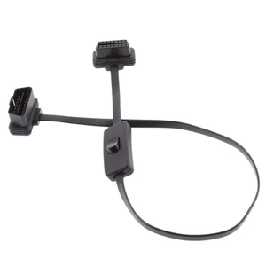 Автомобильный Универсальный 16-контактный переходник с выключателем OBD2, кабель-удлинитель, 29 см, автомобильные аксессуары, 1 шт.