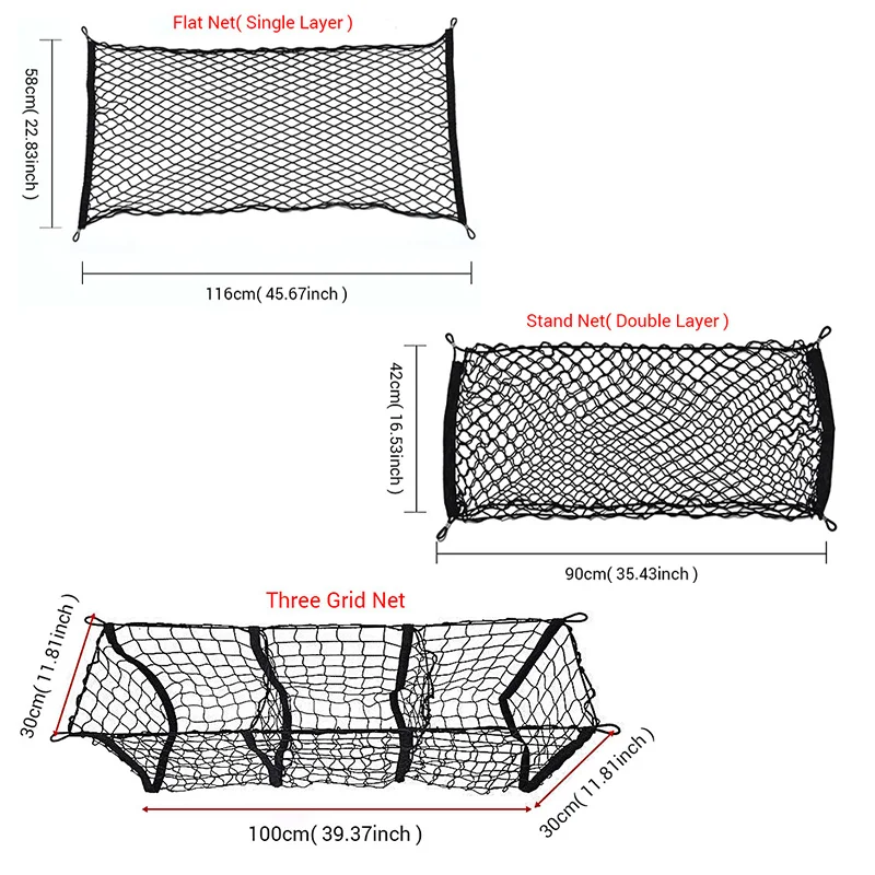 Сумка для багажника автомобиля тяжелая эластичная сетка груза с крючками