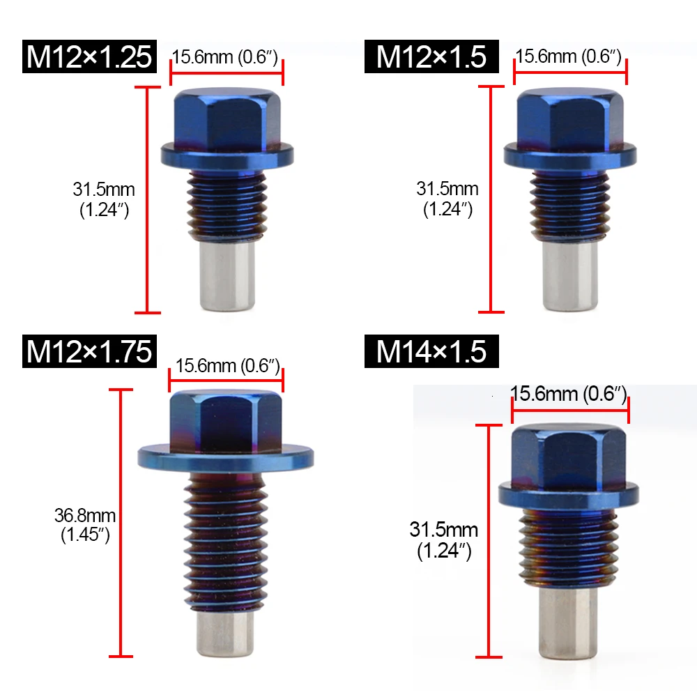 Reusable Permanent Magnetism 5000 Gs Titanium Alloy Magnetic Oil Drain Plug Oil Sump Nut M12x1.25 M12x1.5 M12x1.75 M14x1.5 | Автомобили и