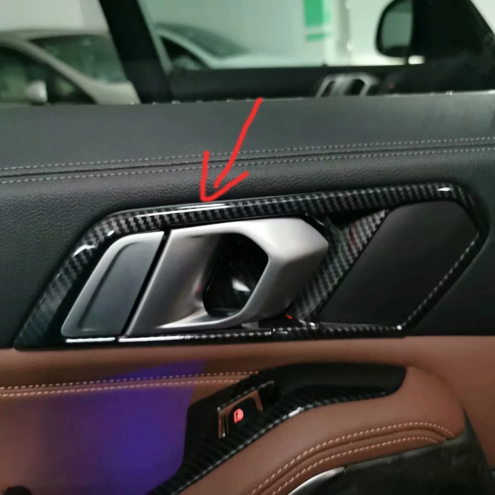 

For BMW X5 G05 2019 2020 ABS Carbon Fiber Color Inner Door Handle Frame Decoration Cover Trim Car Styling Accessories