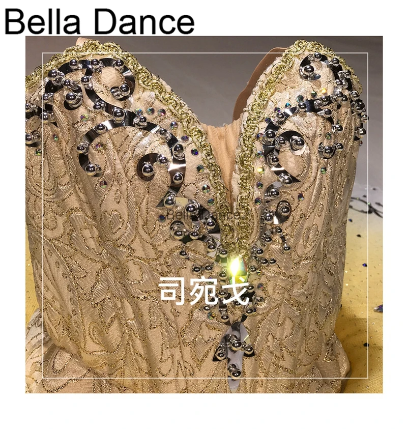 Профессиональная балетная пачка желтая позолоченная тарелка платье-пачка для