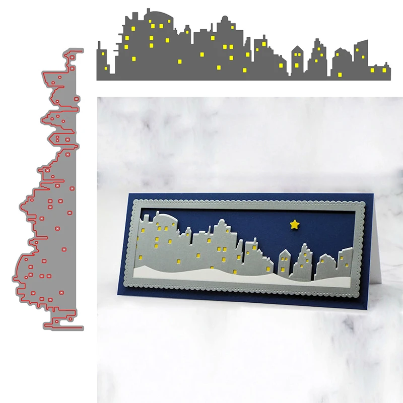 

Slimline Skyline Metal Cutting Dies Stencil for Scrapbooking Album Photo Handmade Paper Cards Crafts New Die-Cut