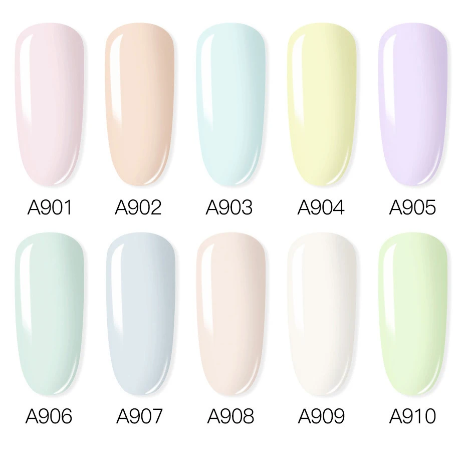 

7ml 10 colors candy color gel nail polish white blue pink green nail art color latex nail polish varnish design