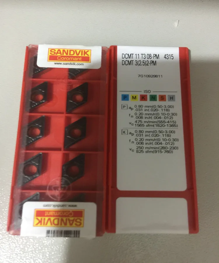 DCMT11T304 MM 2015 DCMT32.51 DCMT11T308 PM 4315 DCMT32.52 карбдная Вставка 10 шт.|Токарный инструмент| |