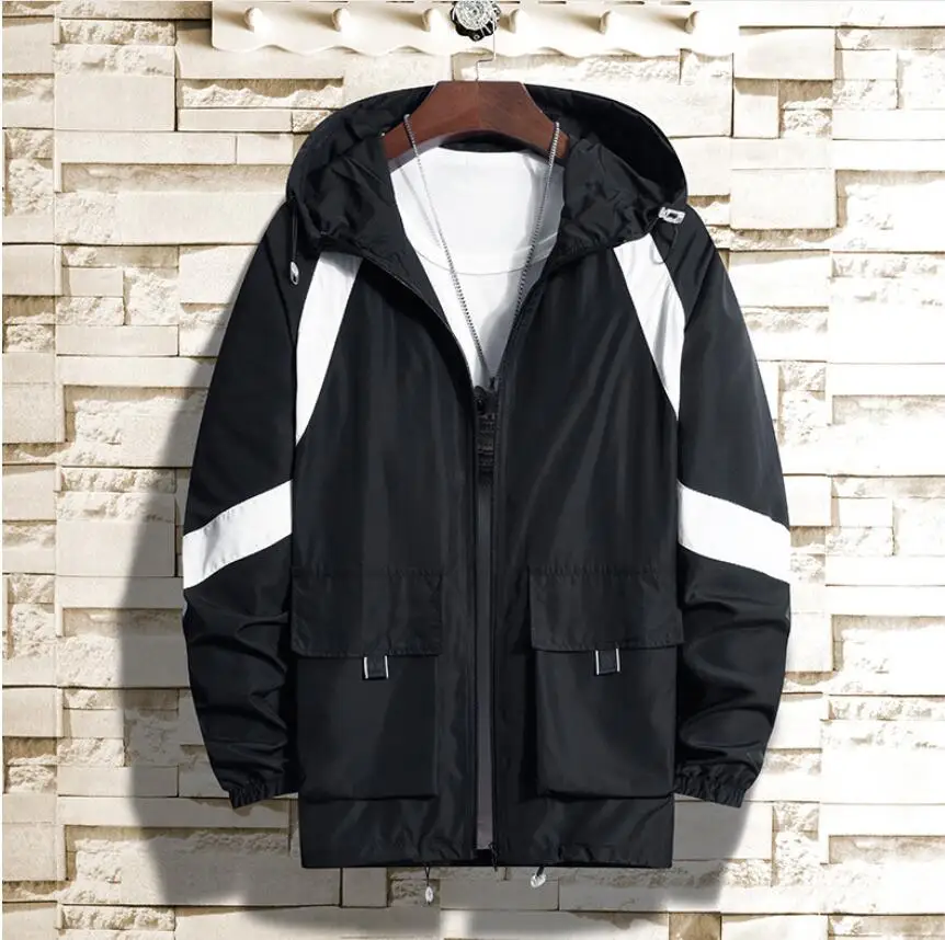 

Free Shipping Men Jacket Windbreaker Men's Fashion Jacket Hooded Casual Jackets Male Coat Thin Men's Couple Coat