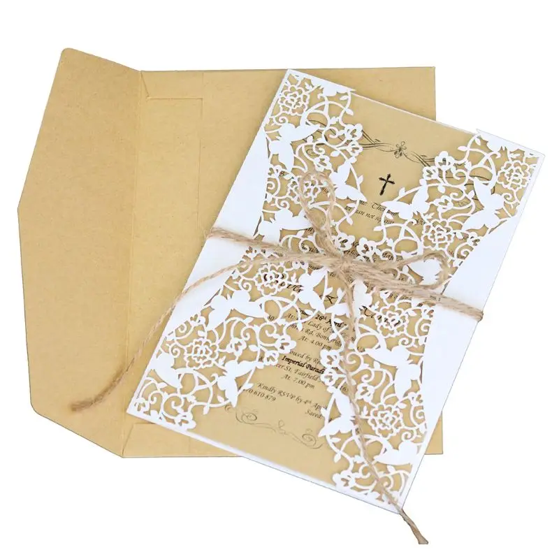 Новинка 2020 10 шт./компл. лазерная резка полые свадебные пригласительные открытки