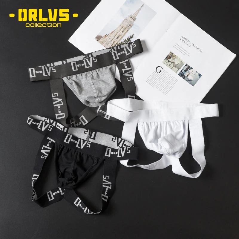 ORLVS брендовые пикантные Для мужчин бандаж нижнее белье Гей Трусы Cueca Танга