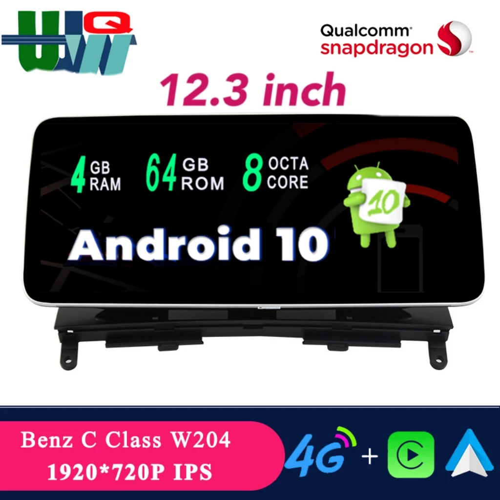 

UJQW 12.3" Car Intelligent System Android Car Radio For Mercedes Benz W204/S204 2007-2010 NTG 4.0 GPS Navi Bluetooth Carplay DVD