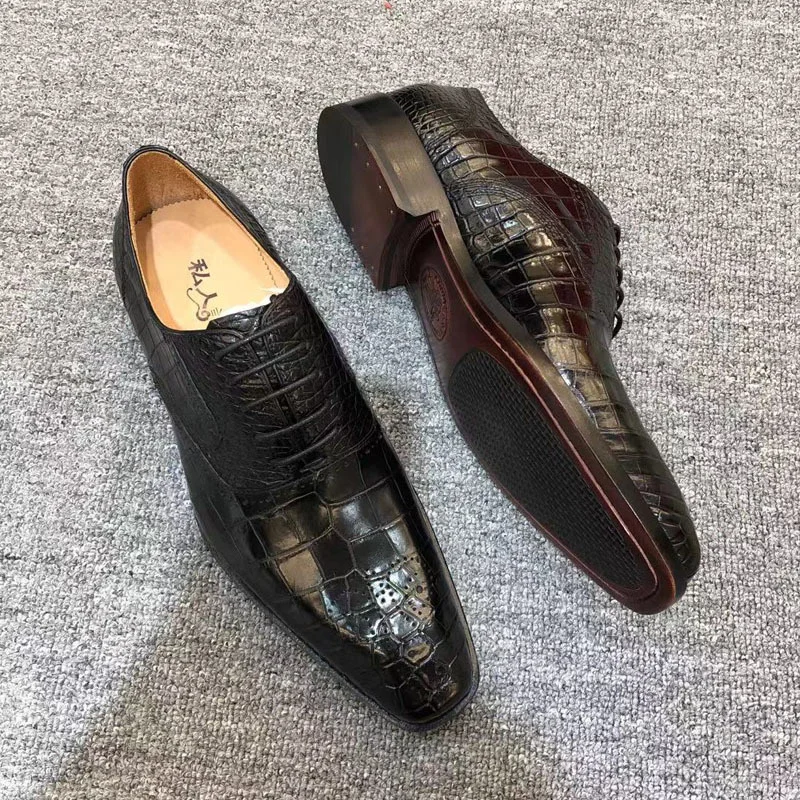 

New dress leisure real crocodile skin belly business fashion trend men's designer high quality italian genuine leather shoes for