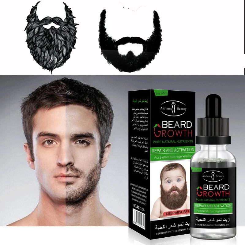 Мужской набор для роста бороды масло смягчения волос питательный усилитель