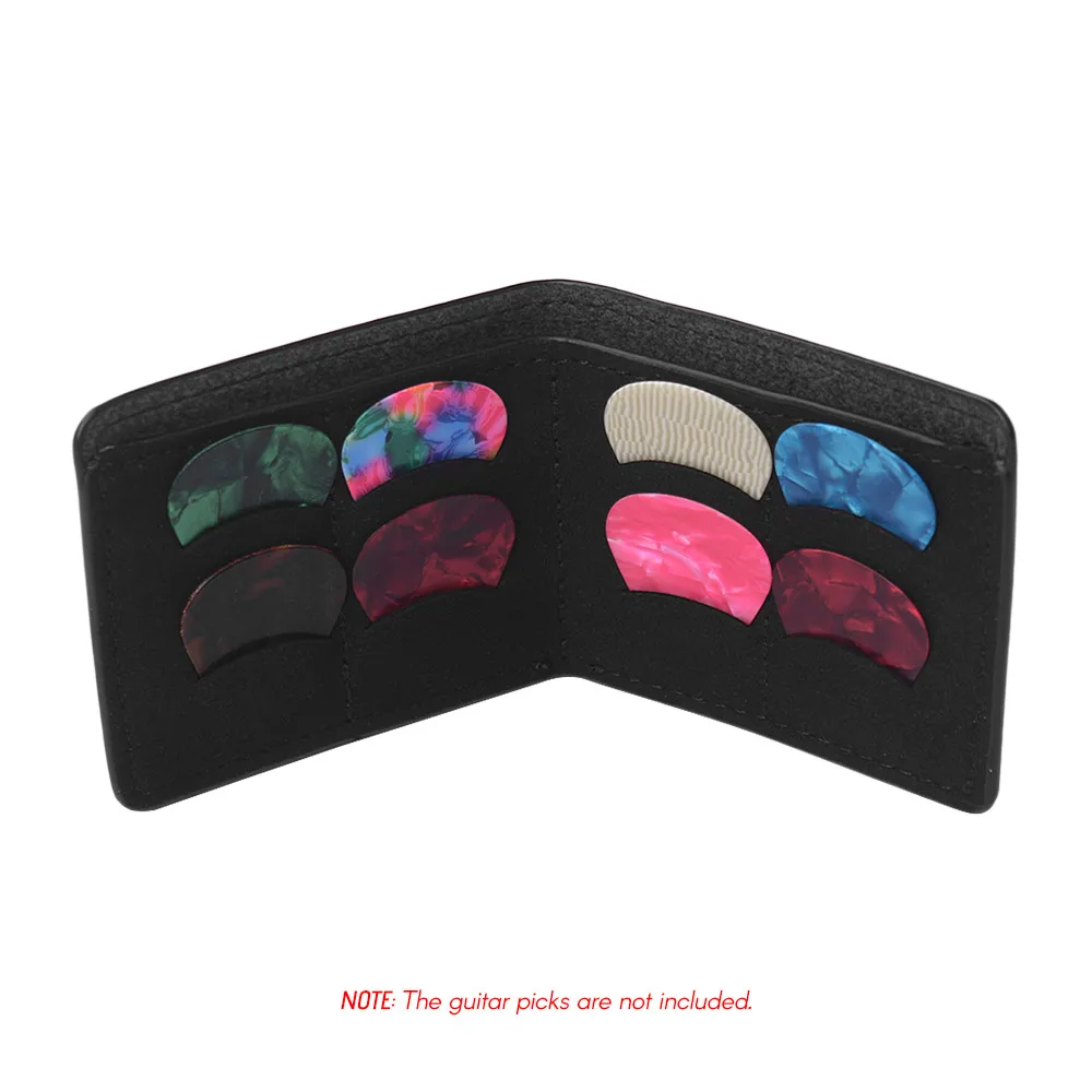 Wallet Style Guitar Picks Holder Case Bag 8pcs Capacity Microfiber PU Leather Magnetic Lock String Instrument Accessories | Спорт и