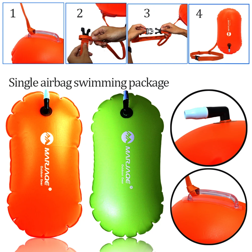 

Надувная открытая сумка для плавания из ПВХ, с двойной подушкой безопасности, с поясным ремнем для плавания, водных видов спорта