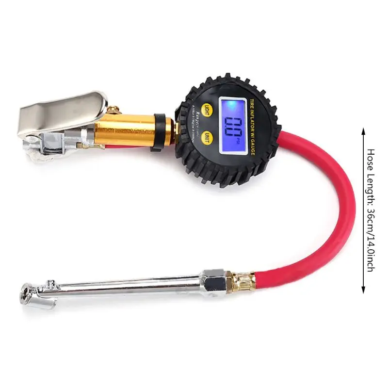 

Digital Car Tire Air Pressure Inflator Gauge LCD Display LED Backlight Vehicle Tester Inflation Monitoring