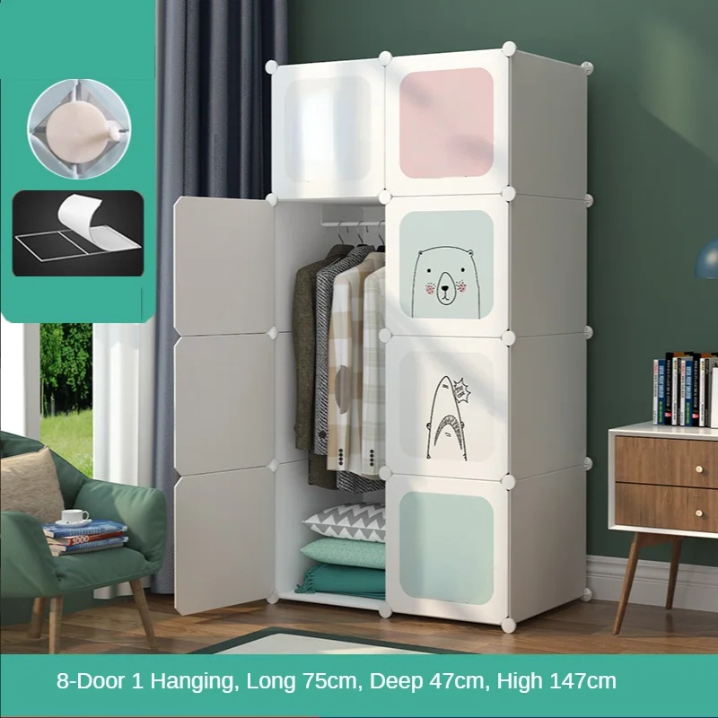 

Combination Plastic Assembly Wardrobe Simple Wardrobe Fabric Folding Assembly Storage Cabinet