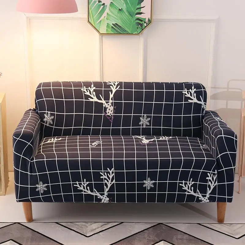 Растягивающийся полноразмерный комбинированный чехол для дивана с длинным