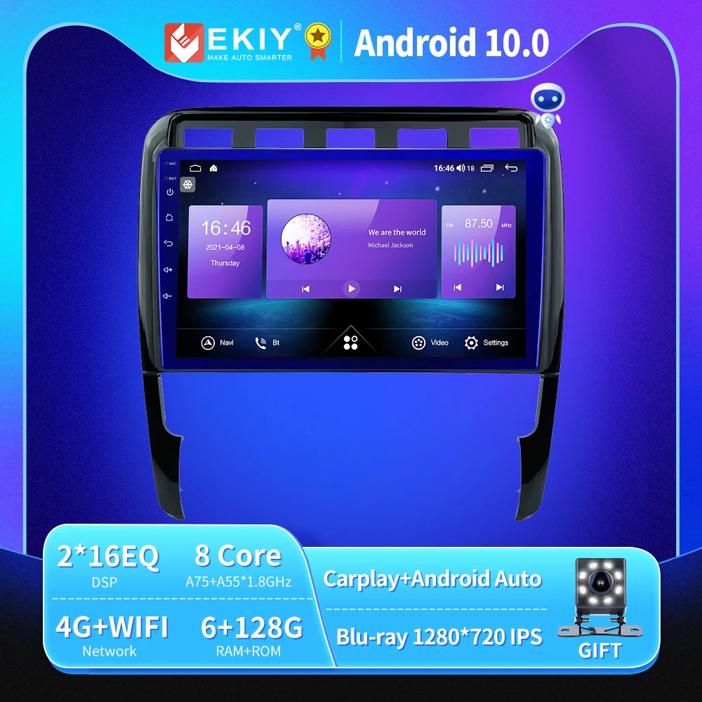EKIY 6 + 128G 8 ядер Авторадио Android 10 для Porsche Cayenne 2002 2010 автомобильное радио мультимедиа