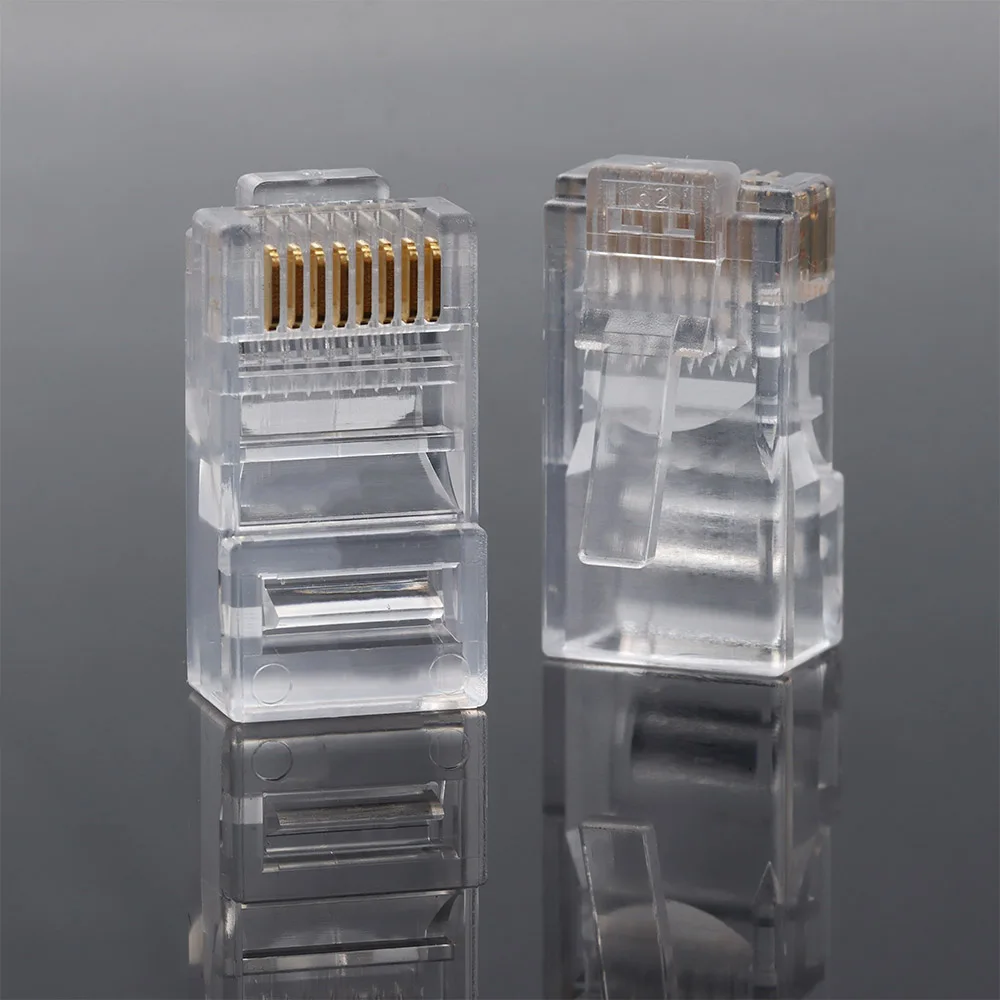 Модульный обжимной соединитель RJ 45 разъем для кабеля Ethernet с позолоченным