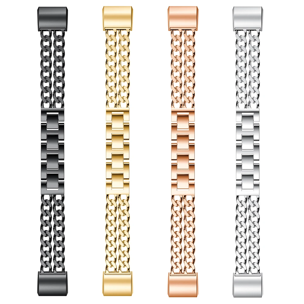 

For Fitbit Charge 3 Steel Strap Fashion Stainless Steel Replacement Watch Wrist Band Female Smartwatch Adjustable Strap