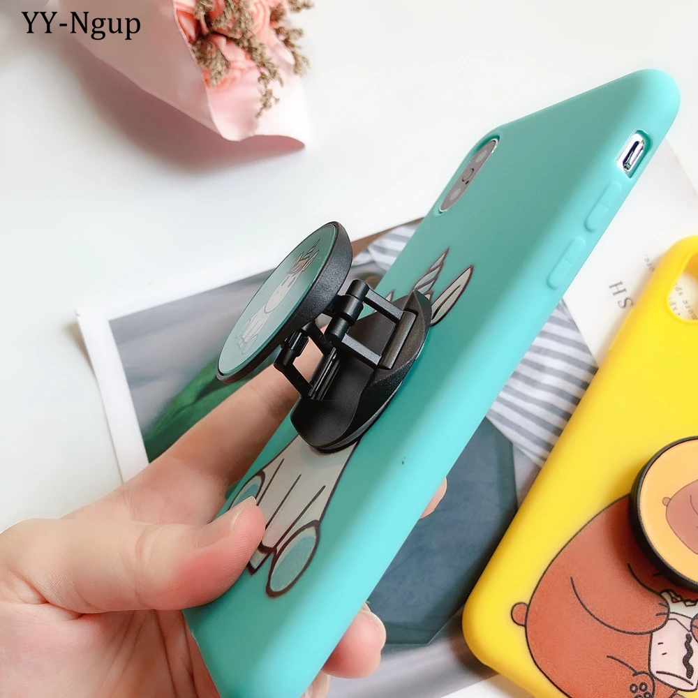 Для iPhone 7 i Phone 8 Plus чехол Kawaii подставка держатель Единорог силиконовый чехол для iPhone X XR XS Max 5 5S SE 6 6S 7 Plus чехол для женщин