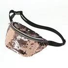 Женская дорожная поясная сумка с блестками, водонепроницаемая вместительная миниатюрная сумочка на пояс с декоративной молнией и застежкой-русалочкой для денег, 2021