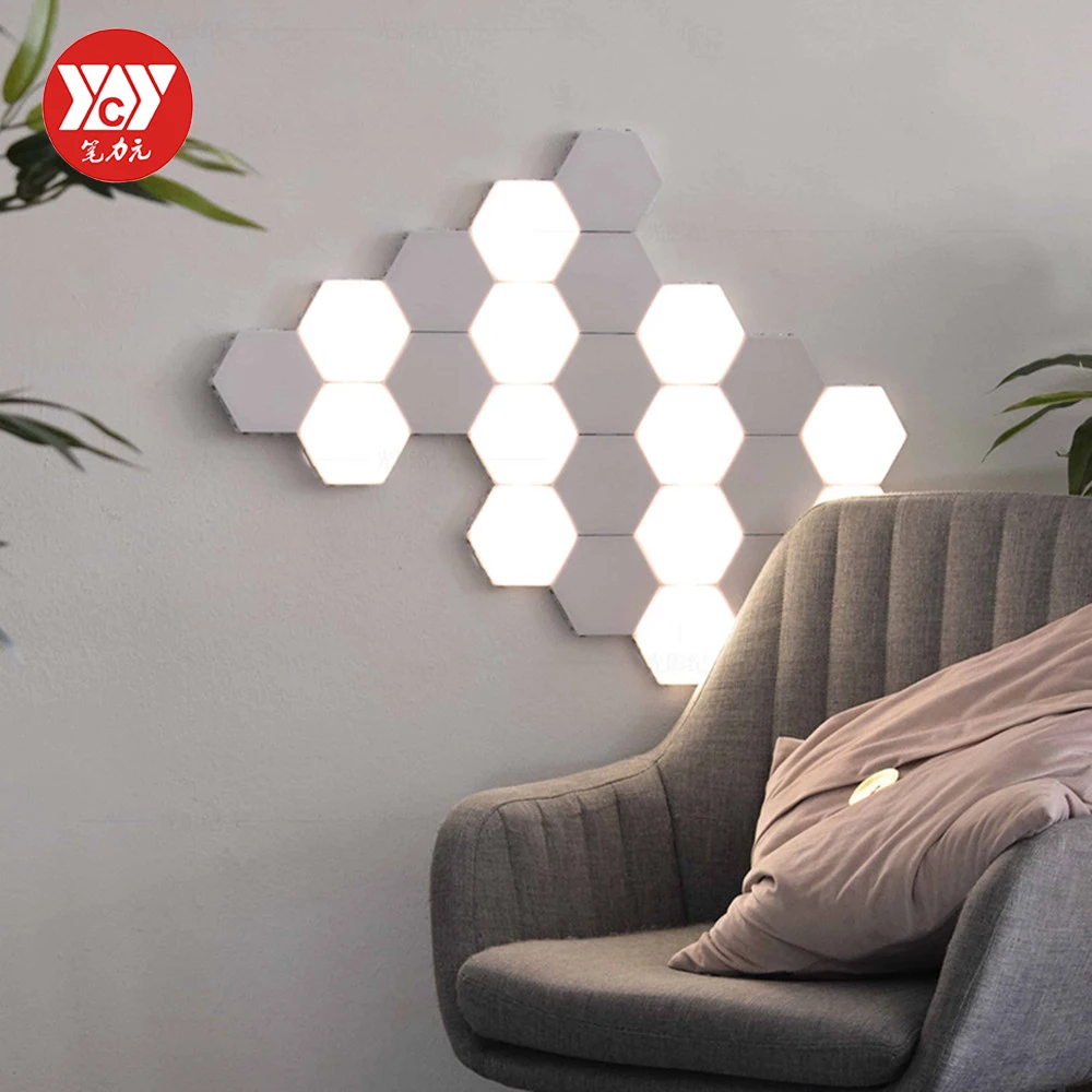 

EU US AU Touch Wall Lamp Creative Honeycomb Modular Assembly Helios Quantum lamp LED Magnetic decoration Wall Light Bedroom Lamp