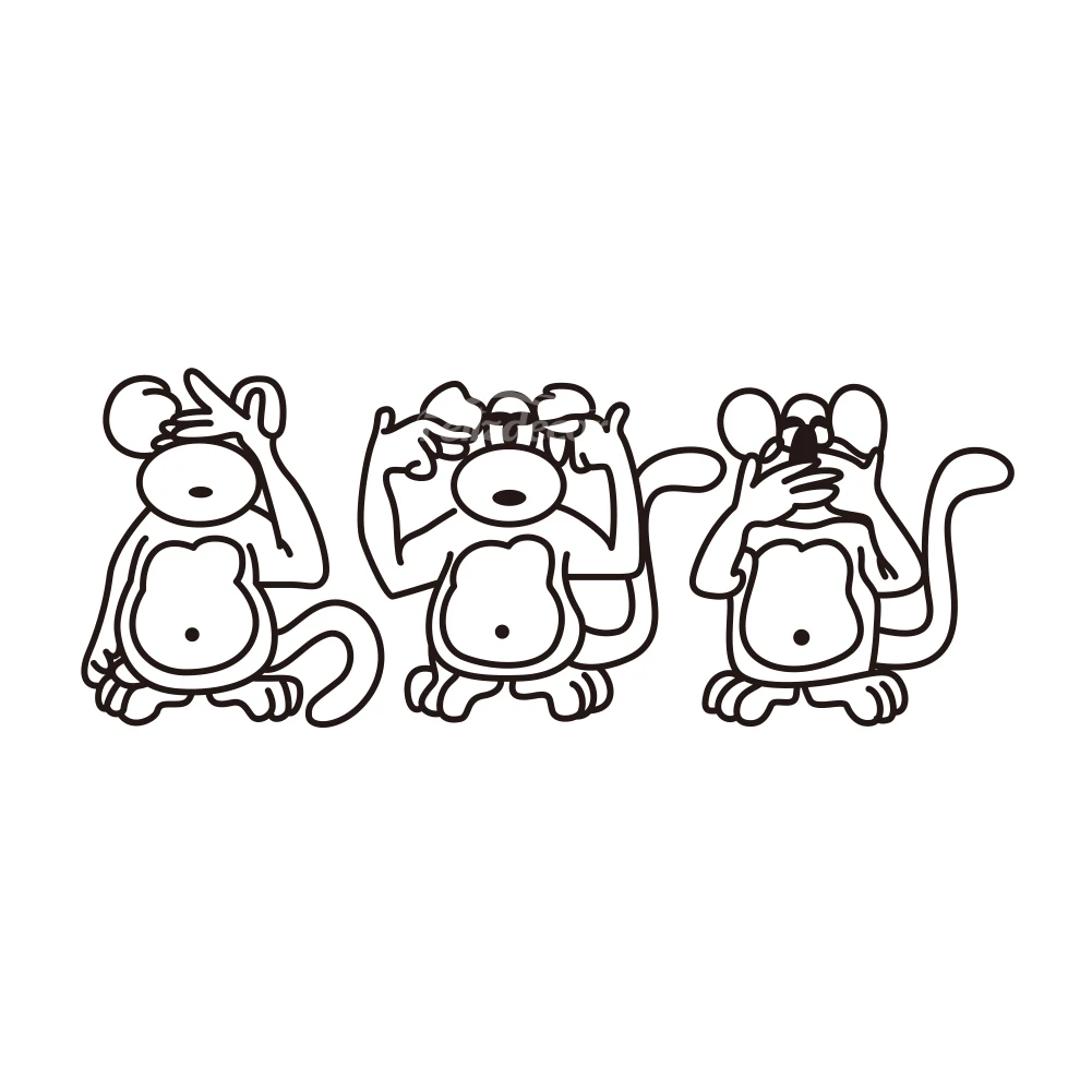 Обезьяны видеть слышать говорить наклейки на тело автомобиля Наклейка окно или