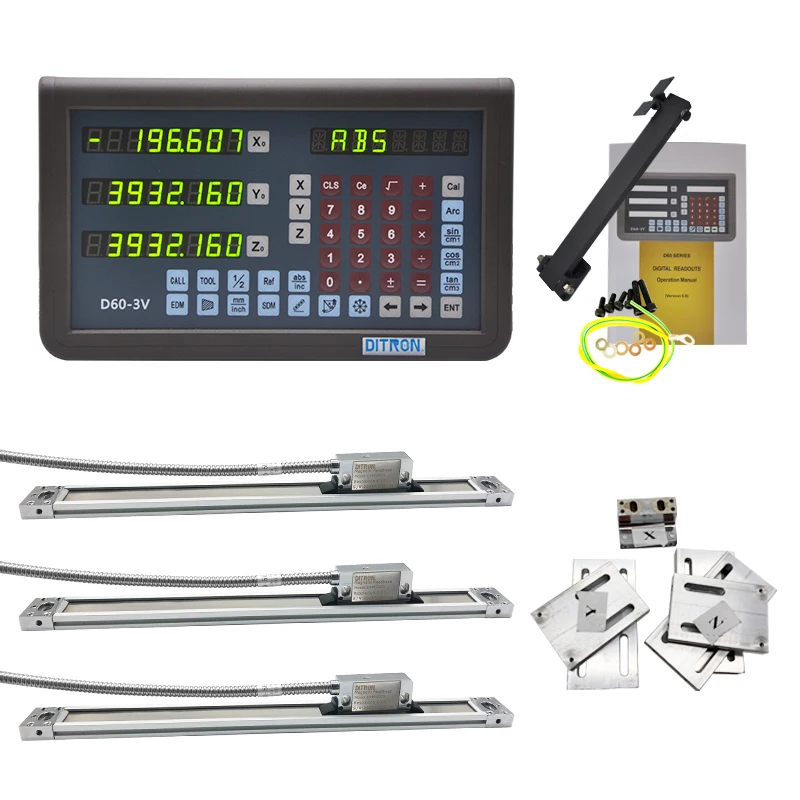 Набор из 3 осевой магнитной шкалы трехосевая металлическая цифровая шкала с