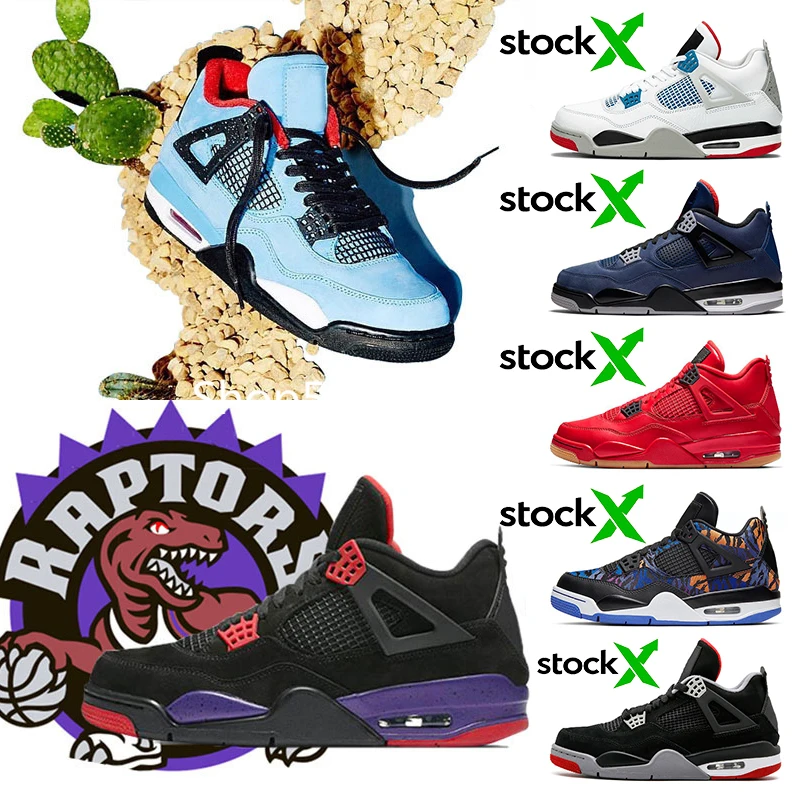 2020 Трэвиса Скотта 4S кактуса Джек Черный кот Jordans 4 баскетбольные кроссовки Rush Violet