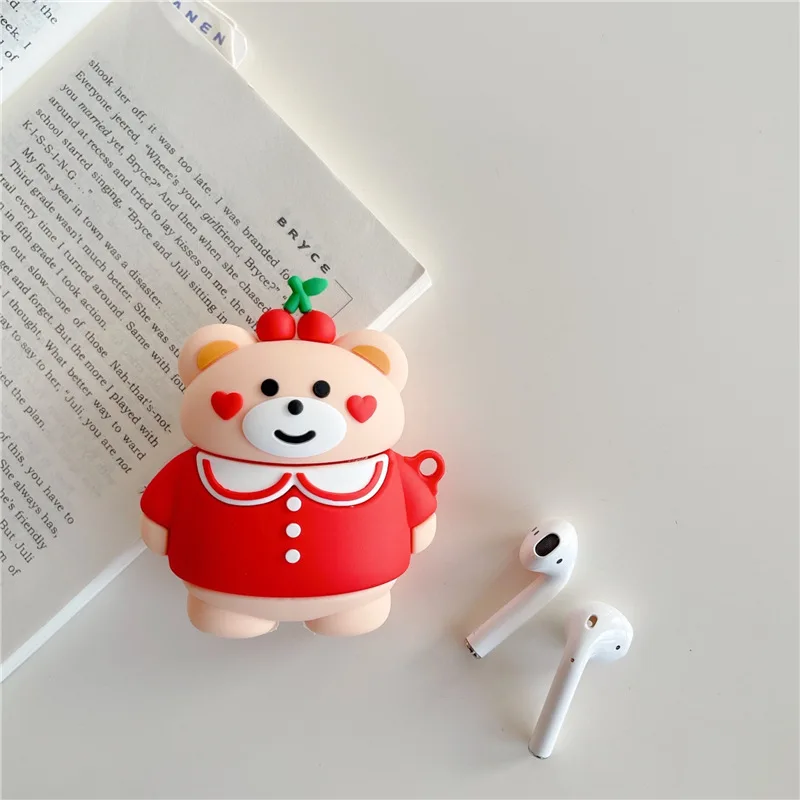 Чехол для Airpods чехол с милыми животными свинья/утка/Лев/тигр 1/2 мягкий силиконовый