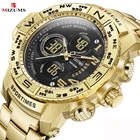 Часы-Хронограф Мужские кварцевые, роскошные модные спортивные Водонепроницаемые светодиодные, в стиле милитари, с цифровым дисплеем