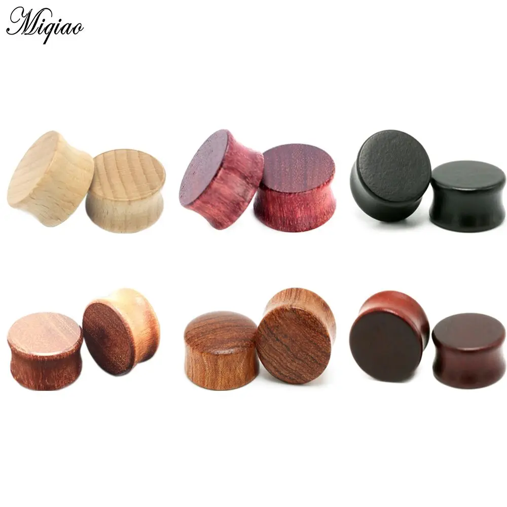 

Miqiao 2 Pcs 6-20mm Piercing Body Jewelry Flesh Tunnel Extender Wood Pinna Reamer Earplug Gauge Earrings Punk