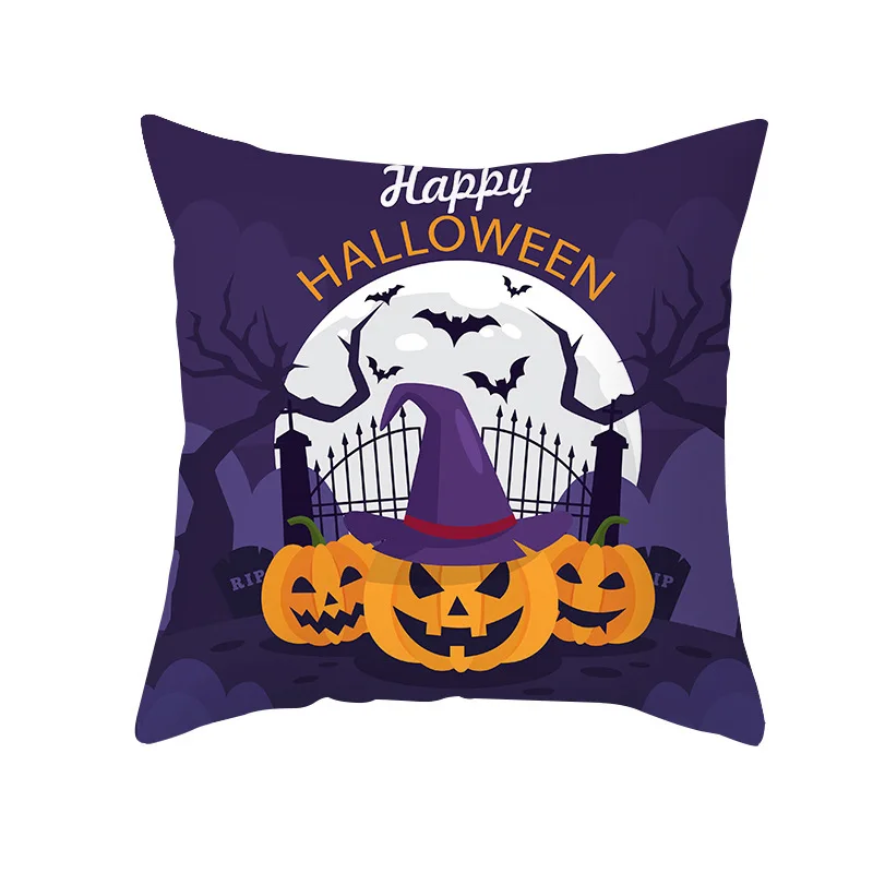 

Pumpkin Halloween Party Cushion Cover Horror Demon Halloween Decorations Props Scary Horror Party Pumpkin Witch Ghost Decorative