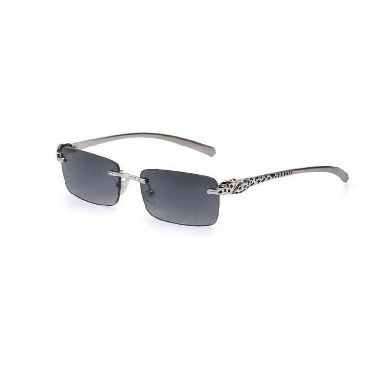 Очки солнцезащитные женские прямоугольные без оправы роскошные брендовые