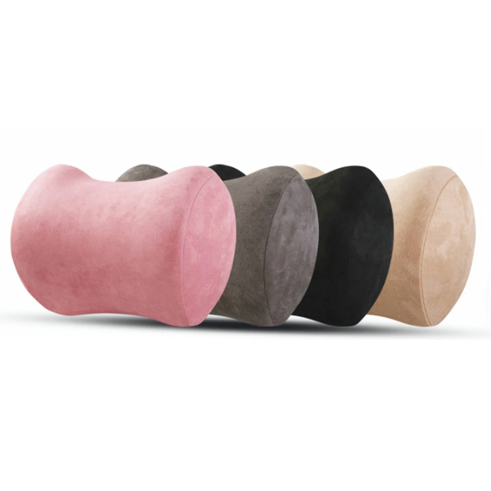 

car accessories Car pillow neck For car Car seat lumbar support set memory foam waist support neck pillow suede material