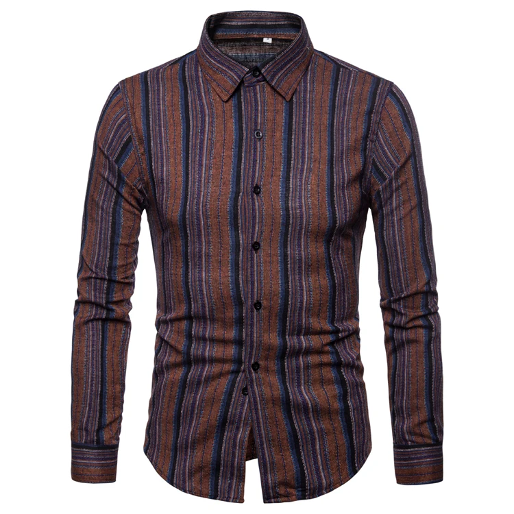 Европейский размер 2018 осень новая мужская повседневная цветная рубашка с
