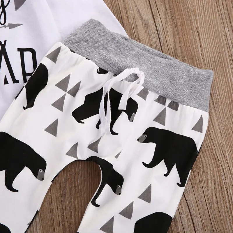 

Newborn Baby Boys Clothes Deer Tops T-shirt +Pants Leggings Hat 3pcs Outfits Set
