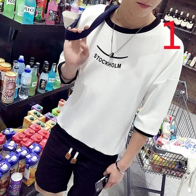 

Printed short-sleeved T-shirt men's tide brand trend ins summer new couple tops