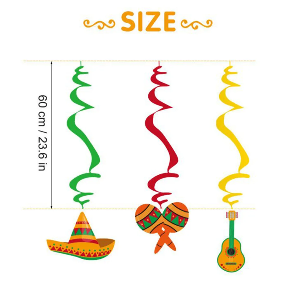 1 Набор мексиканская тема спиральная красочная подвесная висячая потолочная